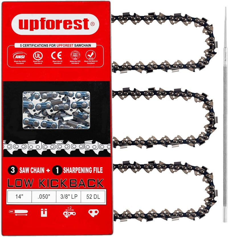 UPFOREST 3PC 14 Inch Chainsaw Chain for Ryobi RY3714 / RY40503 / RY40530, 14" Replacement Chain for Ryobi RY405010 / RY405100 Chainsaw Ryobi 40V RY-40503 battery powered chainsaw (91MOPX52) - Image 1